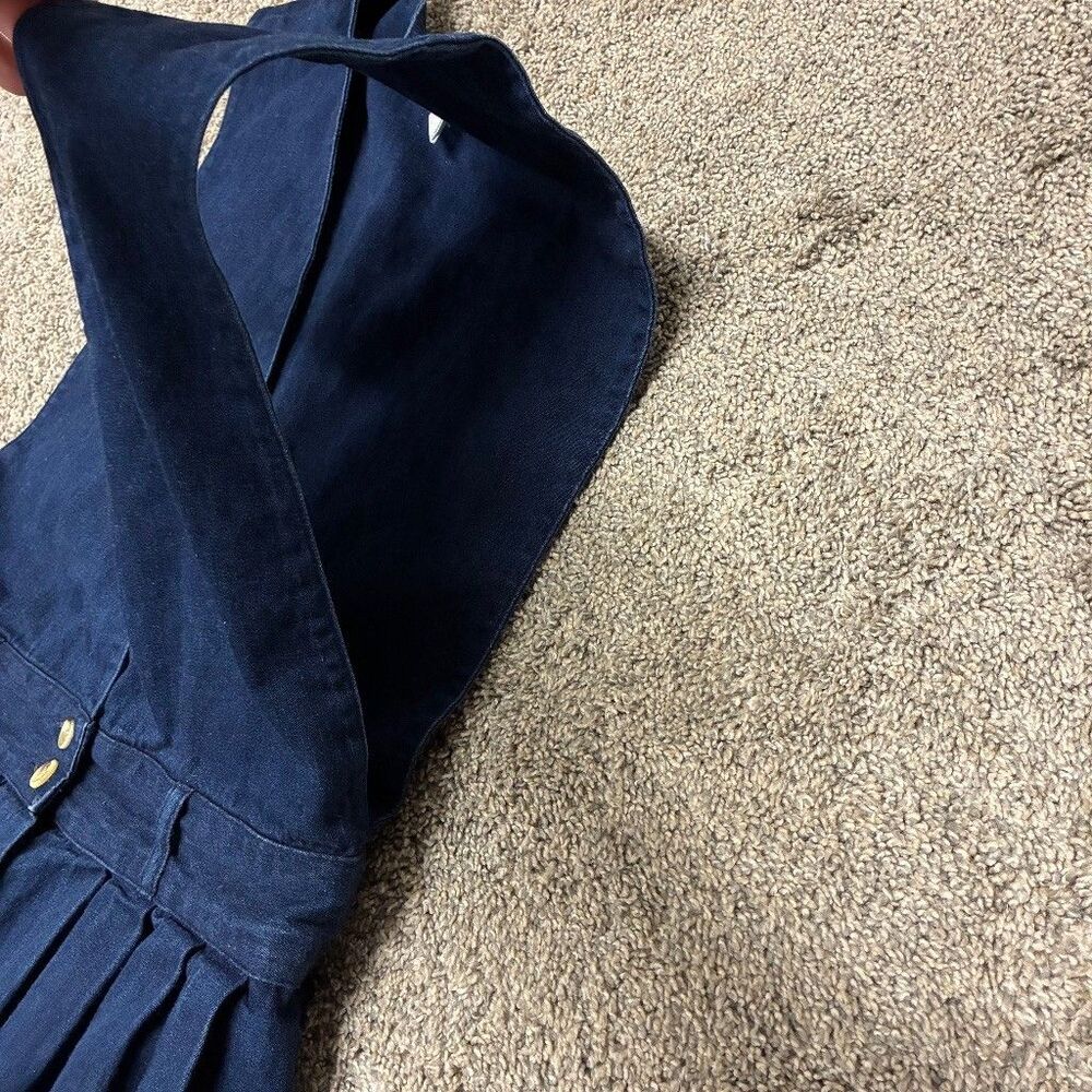 VTG Lands End 90s Denim Midi Dress Size 8 Blue USA Cottagecore Western Prarie - Picture 4 of 11